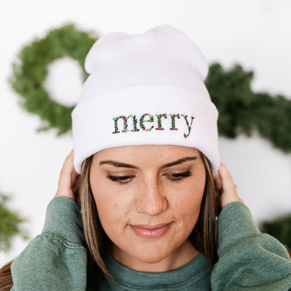 ADULT Beanie - Floral Merry