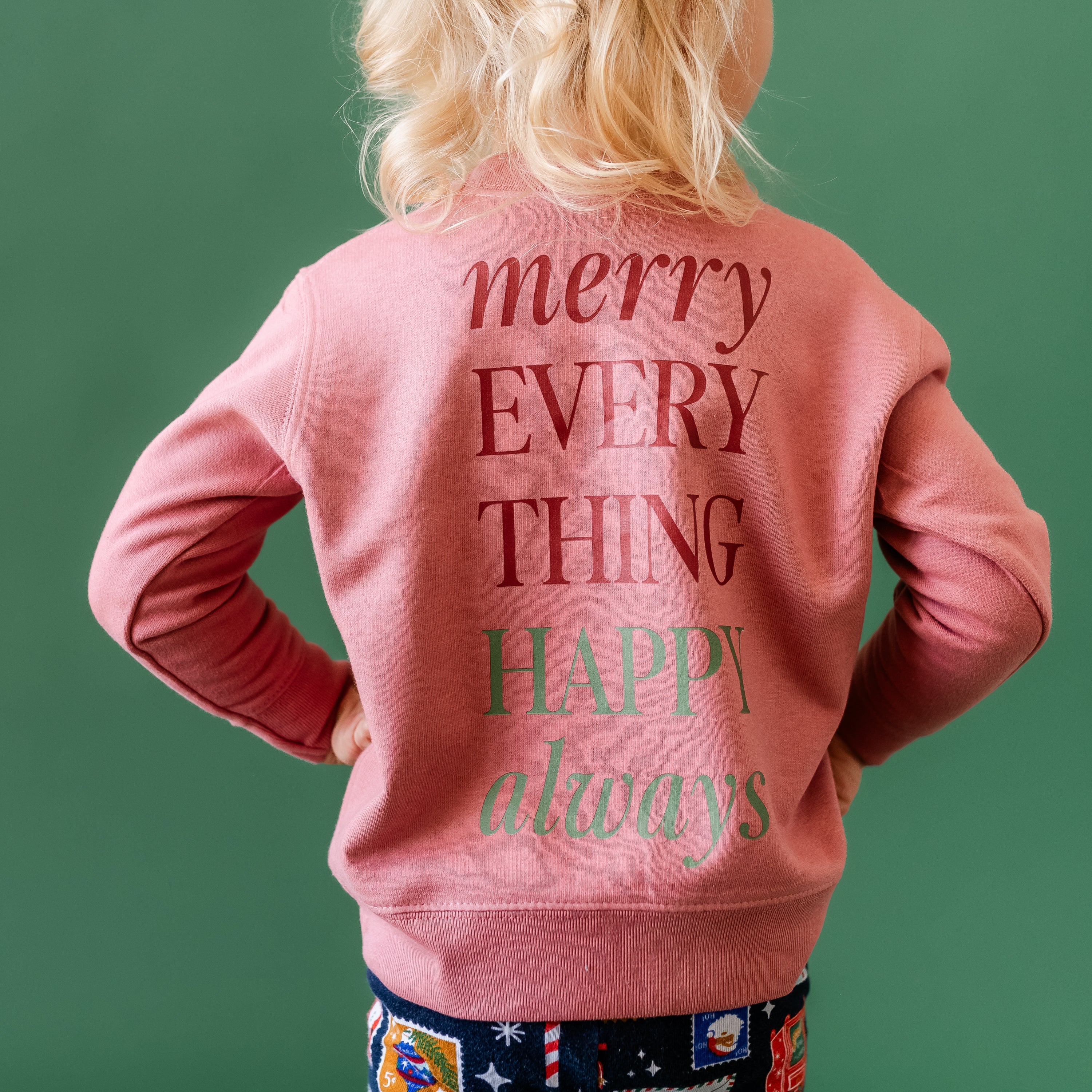 Merry Everything Happy Always (pf&b) - Child Sweater Little Mama Shirt Shop