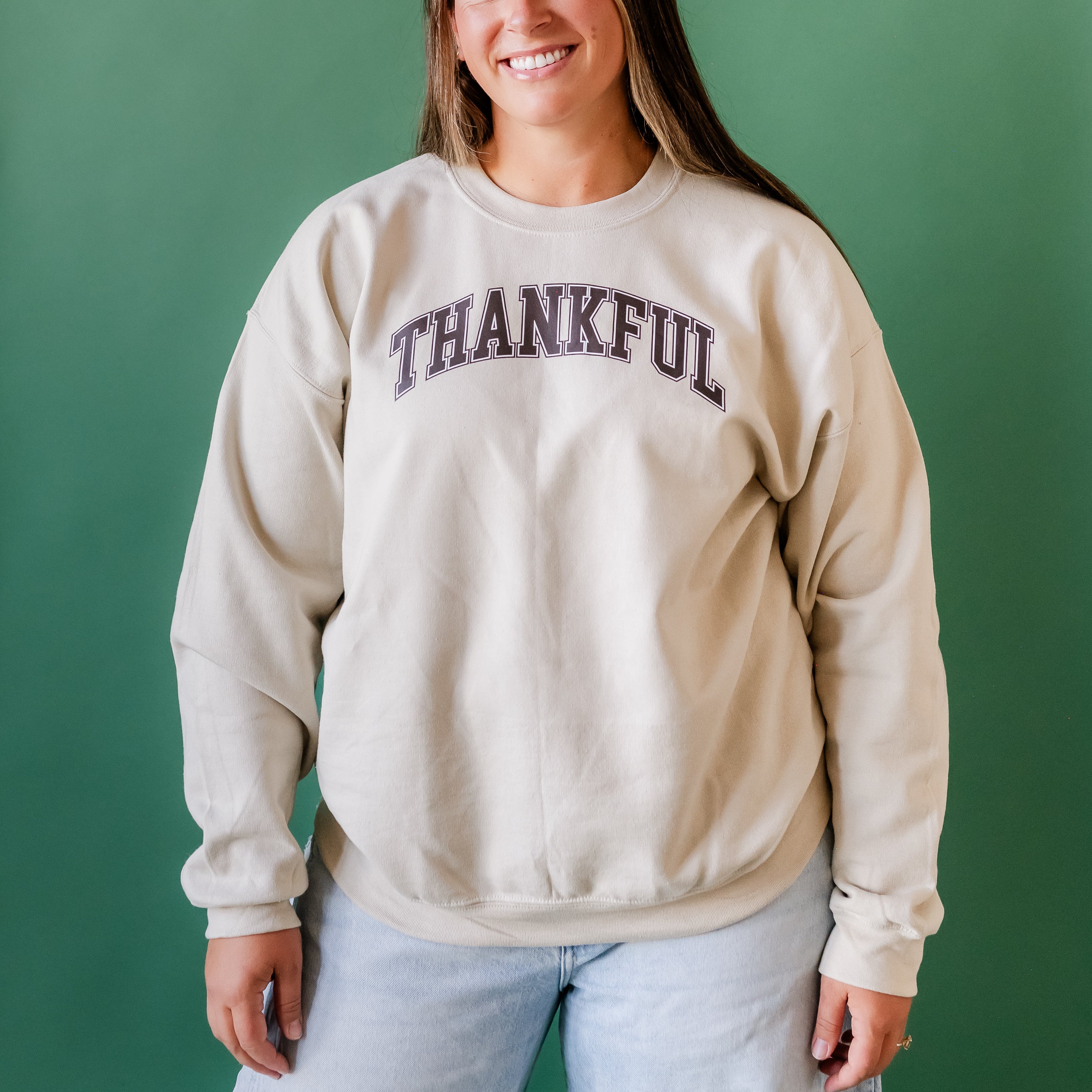 Thankful (Arched) - BASIC Fleece Little Mama Shirt Shop LLC