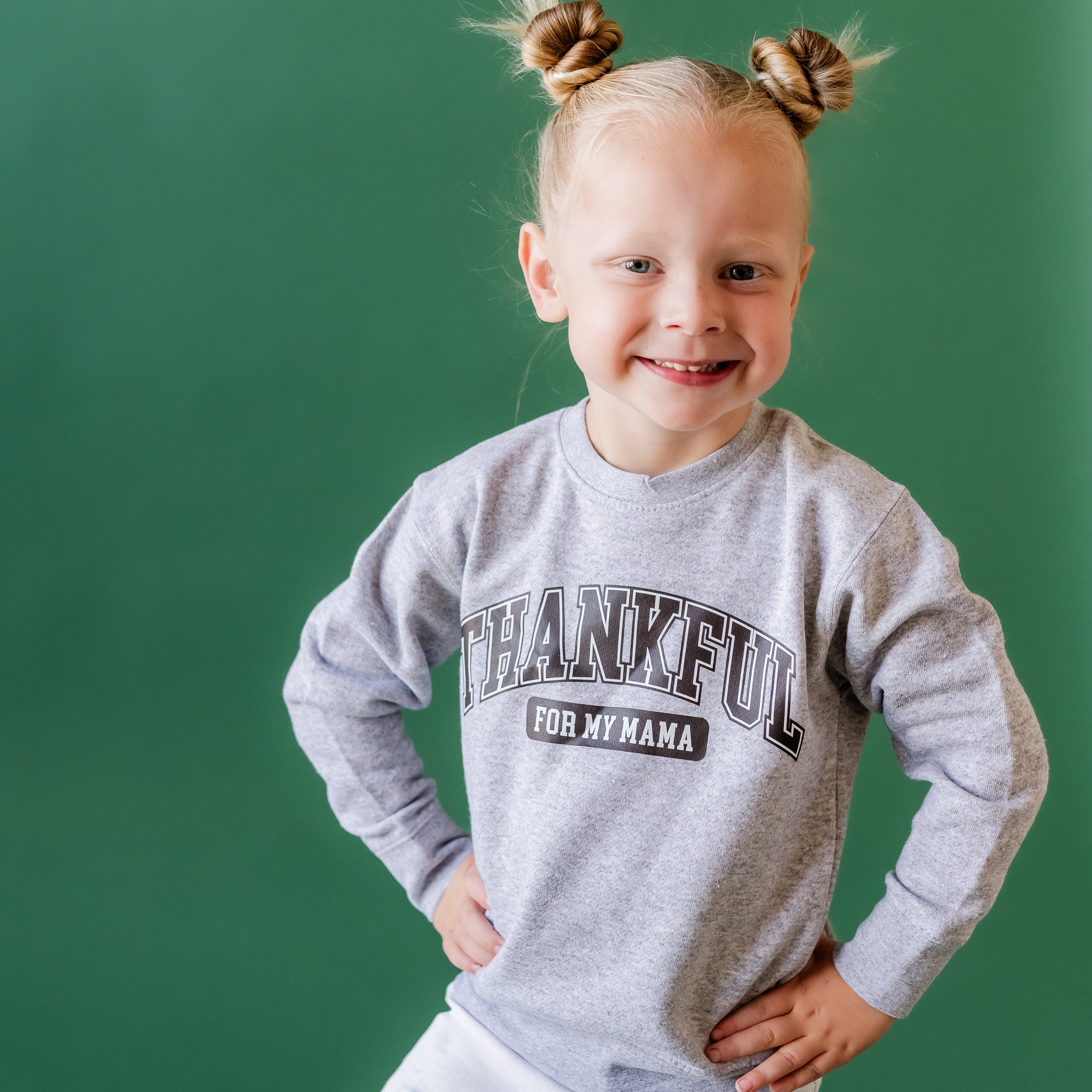 Thankful For My Mama - Child Sweater Little Mama Shirt Shop