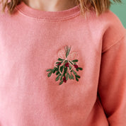 Embroidered Mistletoe (pocket) - Child Sweater Little Mama Shirt Shop