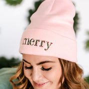 ADULT Beanie - Floral Merry Little Mama Shirt Shop LLC