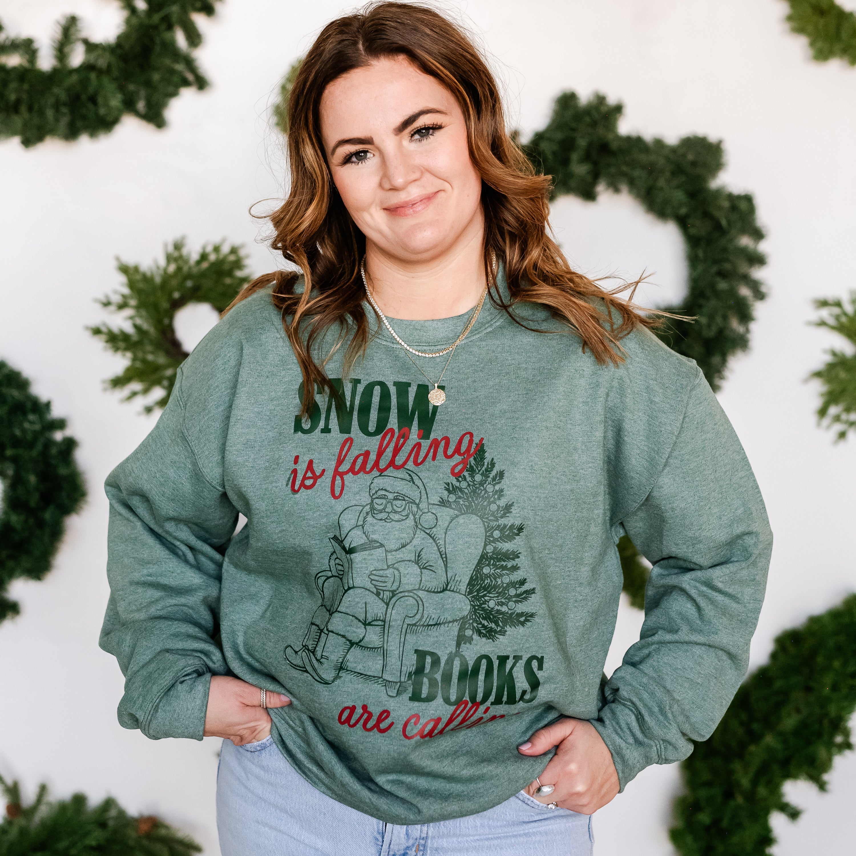 Snow Is Falling Books Are Calling - BASIC Fleece Little Mama Shirt Shop LLC