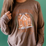 Gingerbread Bakery - LONG SLEEVE Comfort Colors Tee Little Mama Shirt Shop