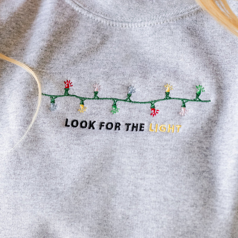 Embroidered Look For The Light - Child Sweater