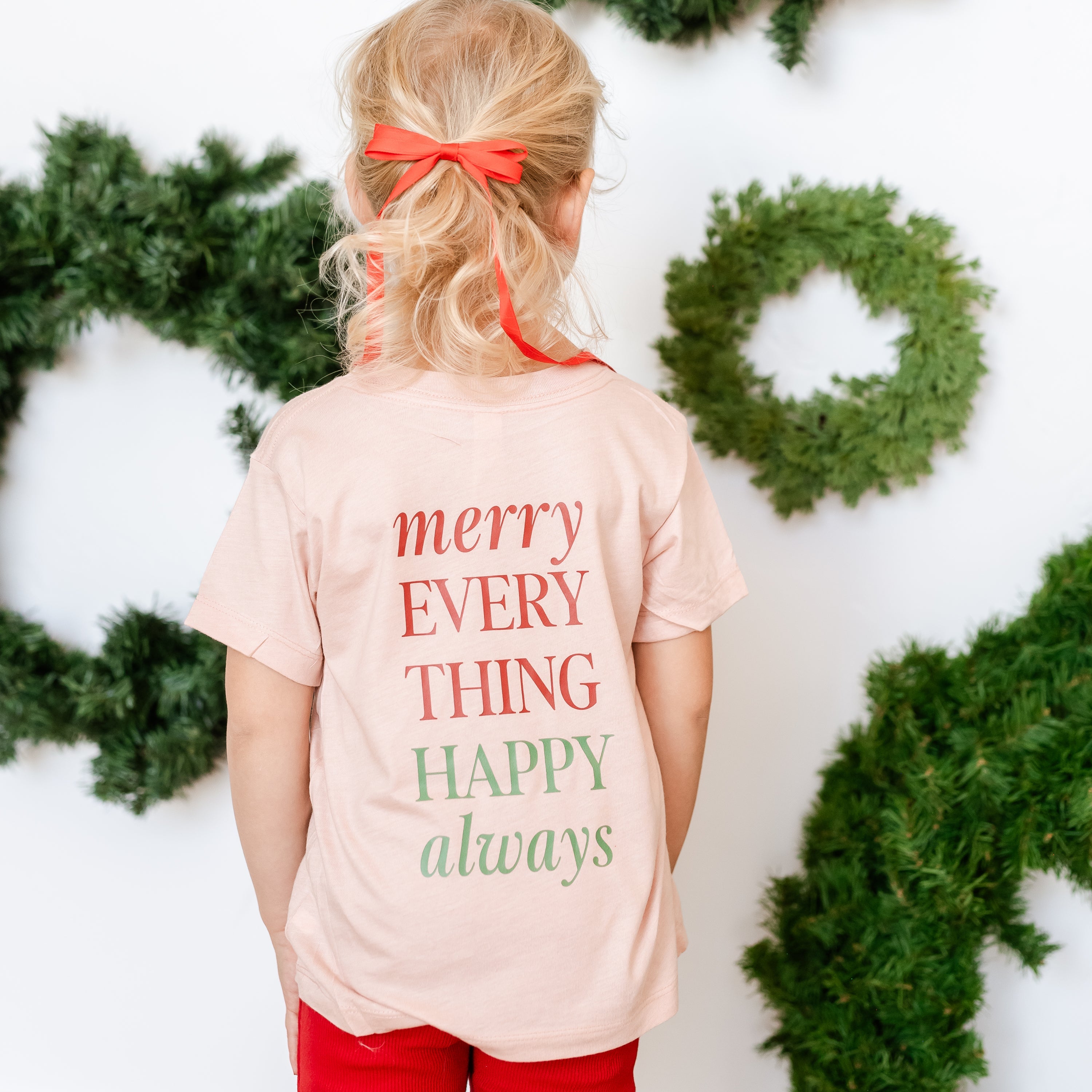 Merry Everything Happy Always (pf&b) - Child Tee Little Mama Shirt Shop