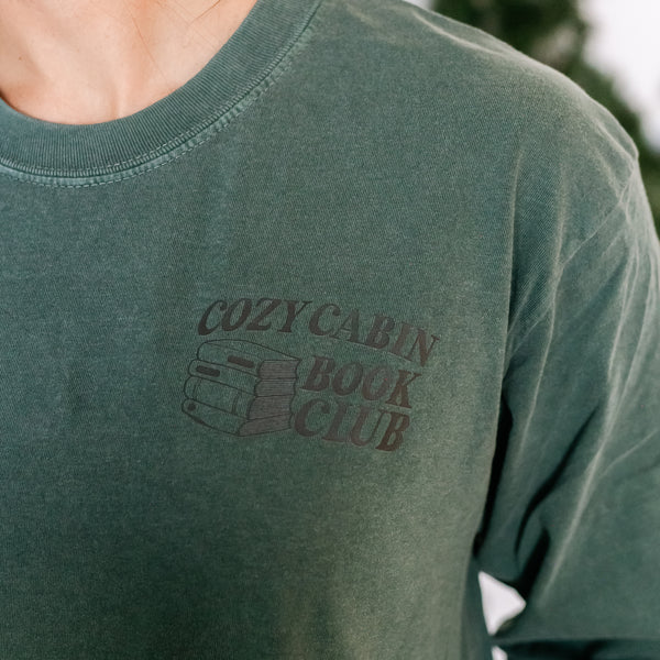 Cozy Cabin Book Club (pf&b) - LONG SLEEVE Comfort Colors Tee