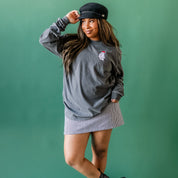 Embroidered Santa Hat Boujee Ghost - LONG SLEEVE Comfort Colors Tee Little Mama Shirt Shop