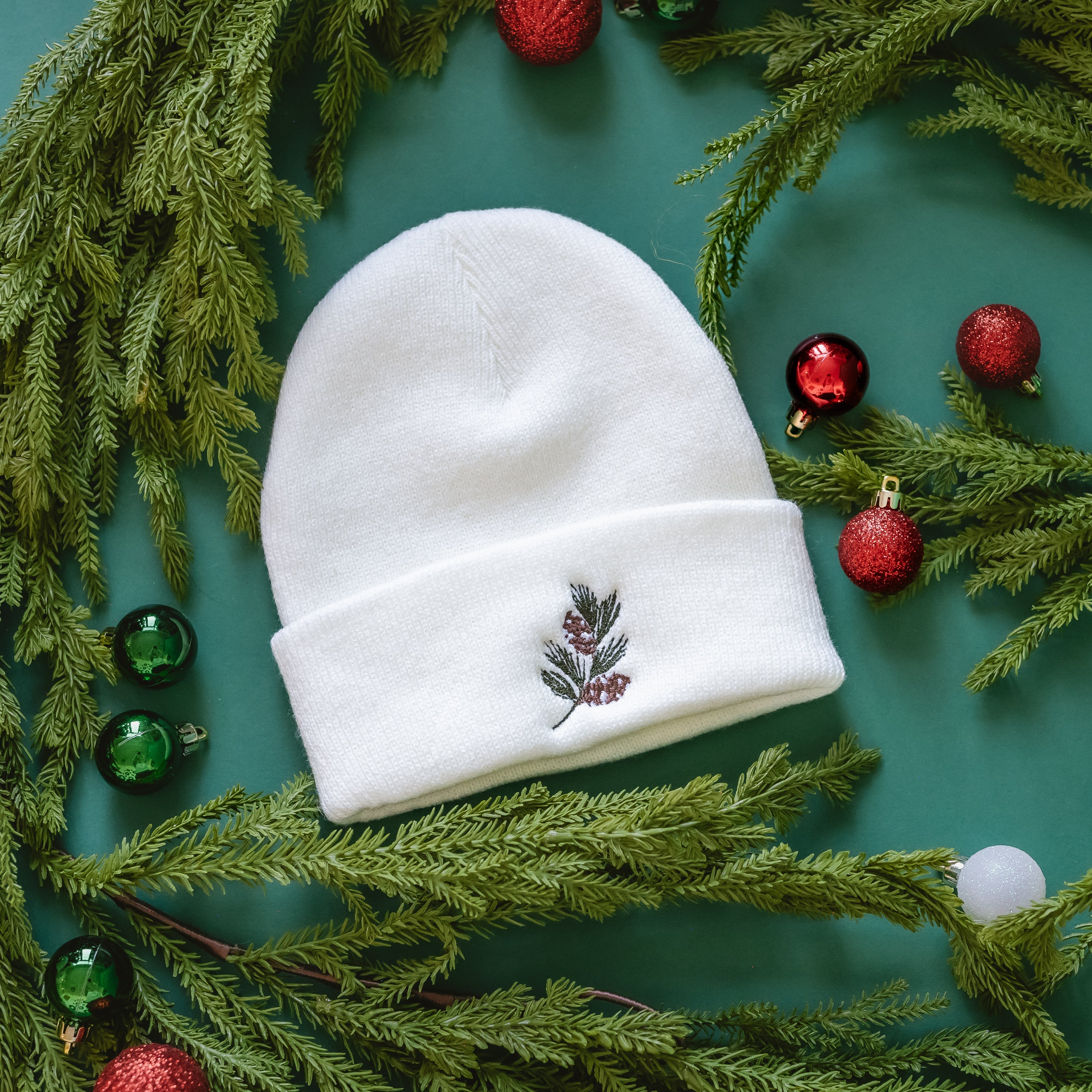 CHILD Beanie - Pine Cones and Pine Needle Little Mama Shirt Shop LLC