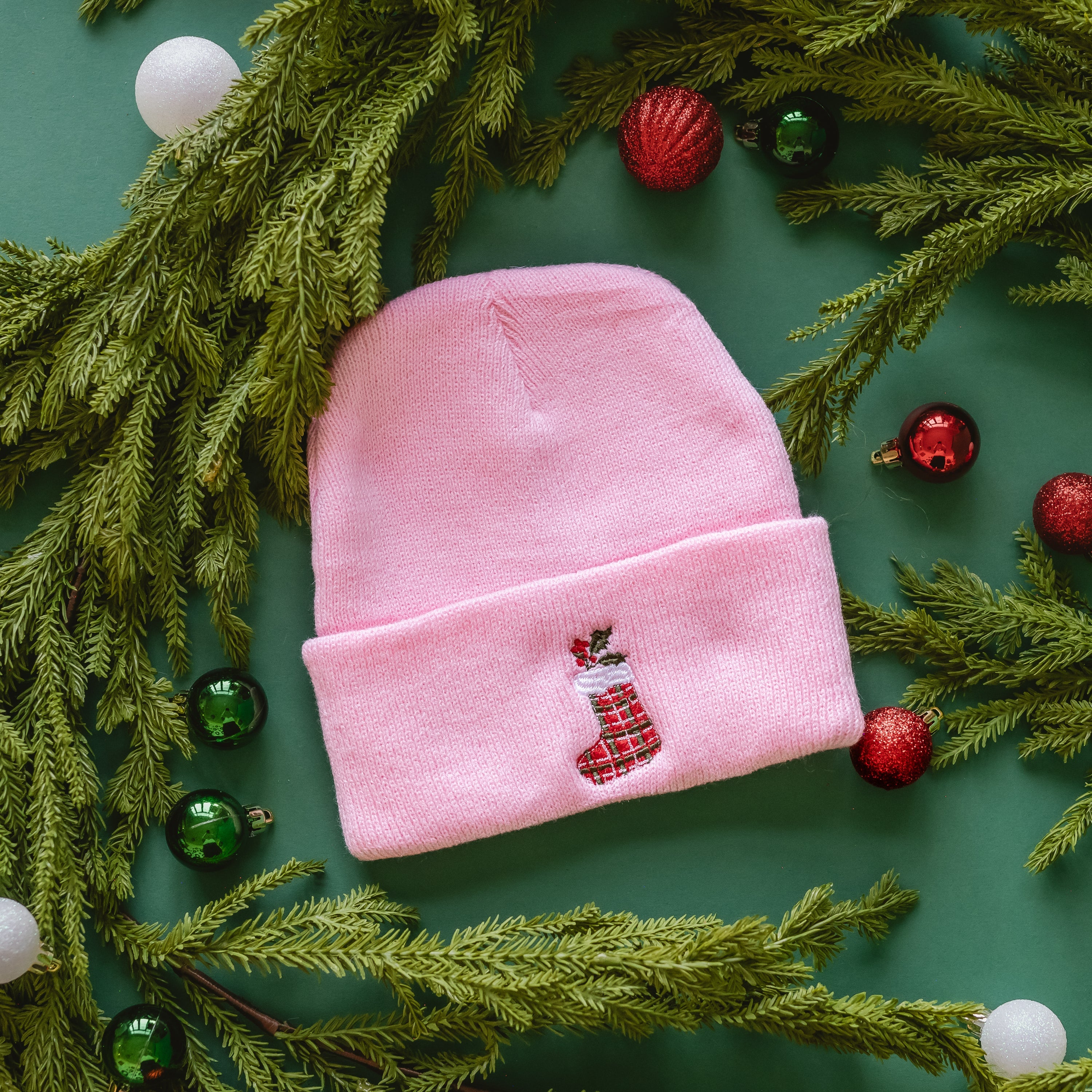 CHILD Beanie - Plaid Stocking Little Mama Shirt Shop LLC