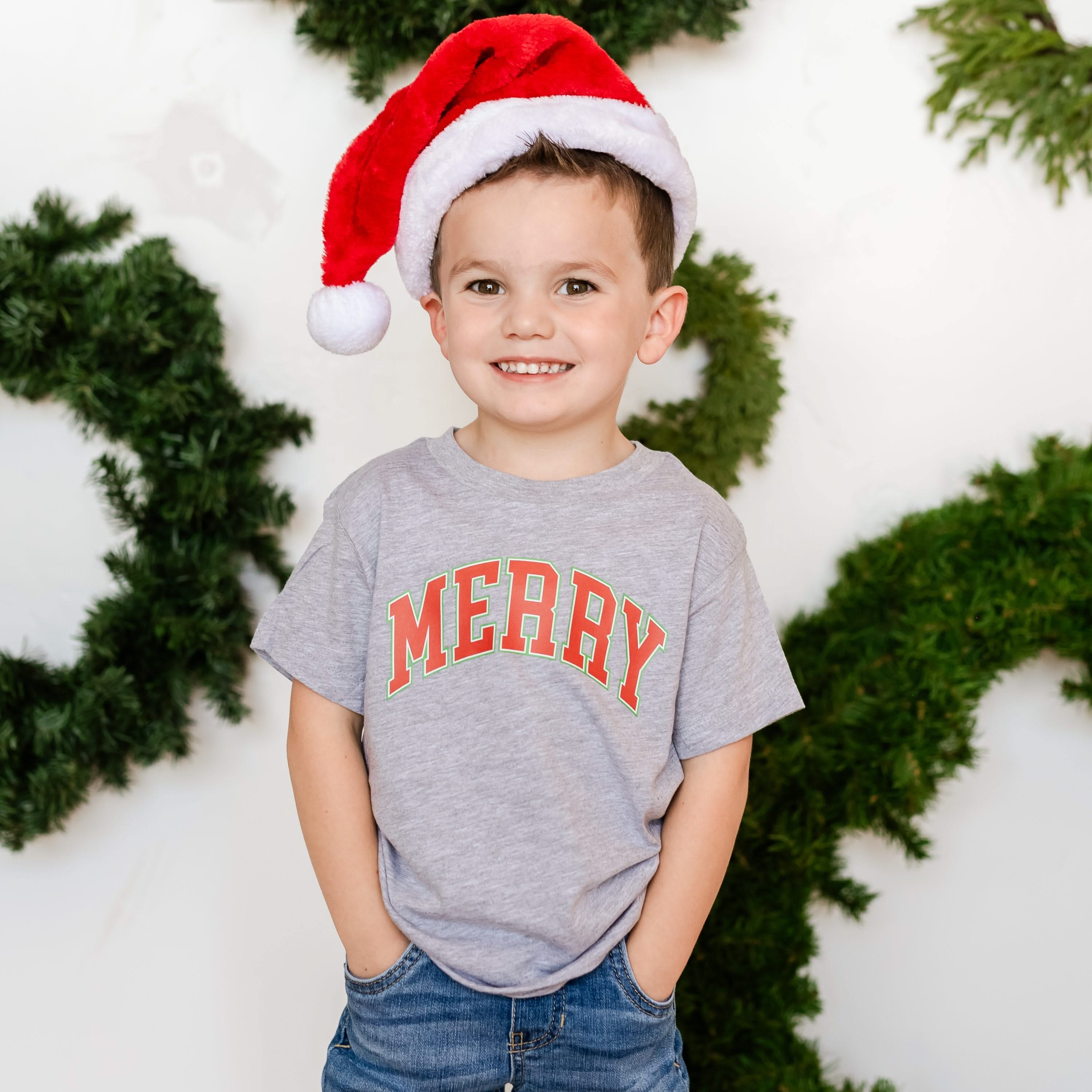 Merry (Varsity) - Child Tee Little Mama Shirt Shop