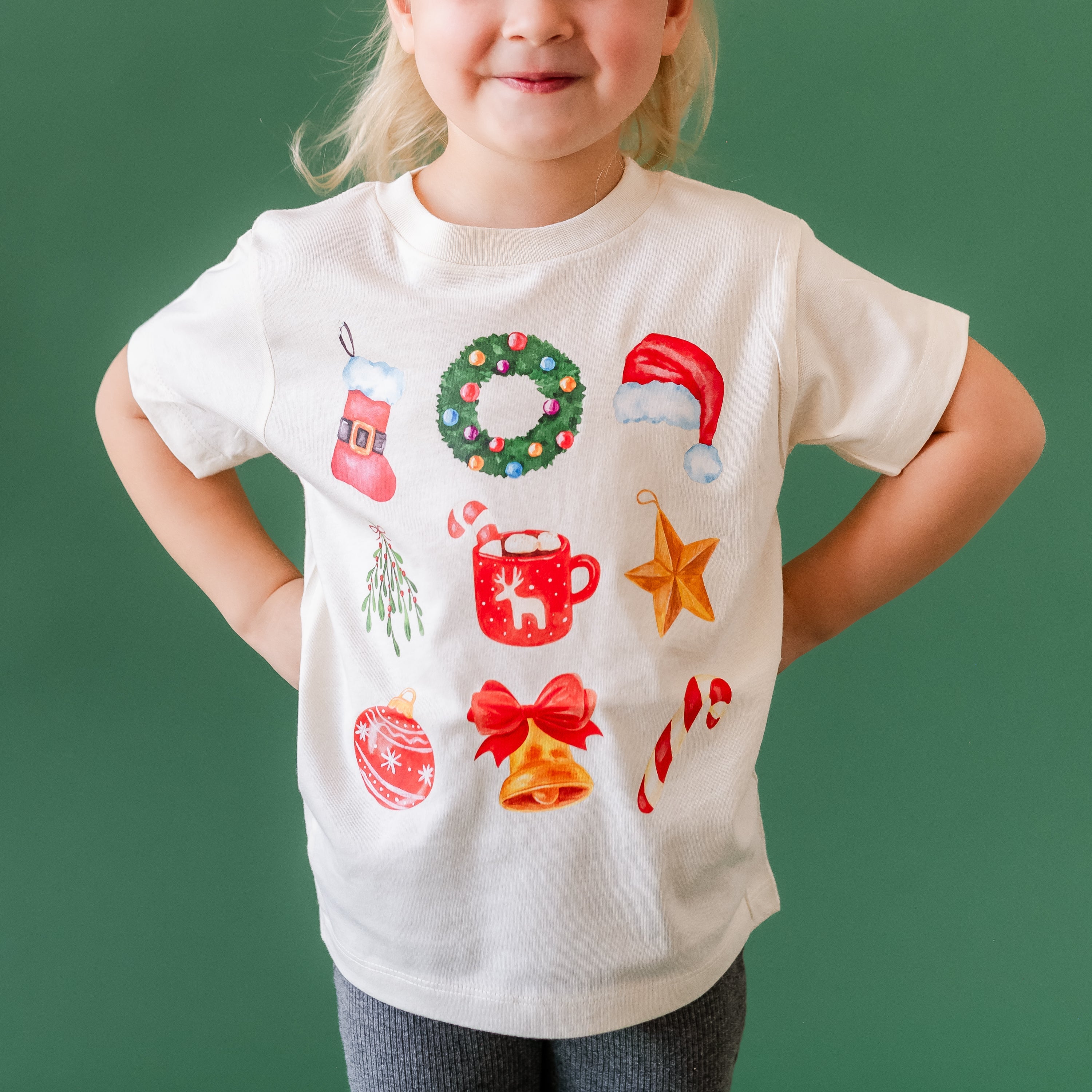 Classic Watercolor Christmas - Child Tee Little Mama Shirt Shop