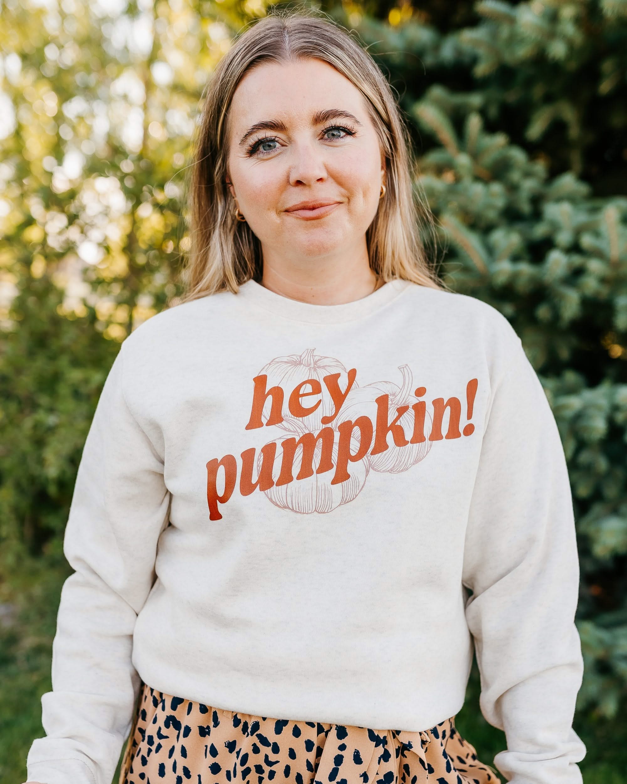 Hey Pumpkin! - Natural Heather ELEVATED Fleece Little Mama Shirt Shop LLC