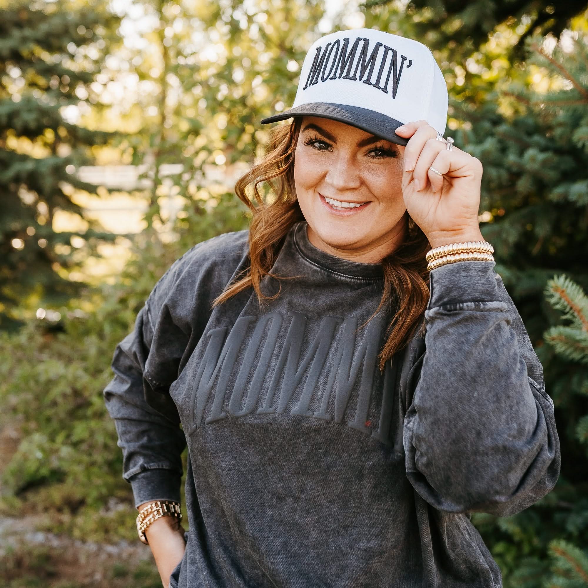 Puff Embroidered Trucker Hat - MOMMIN' Little Mama Shirt Shop