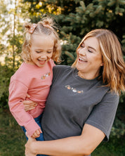 Embroidered Comfort Colors Tee - Pumpkins and Flowers (center) Little Mama Shirt Shop