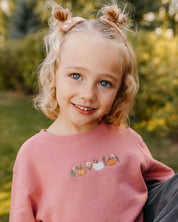 Embroidered Child Sweater - Pumpkins and Flowers (center) Little Mama Shirt Shop