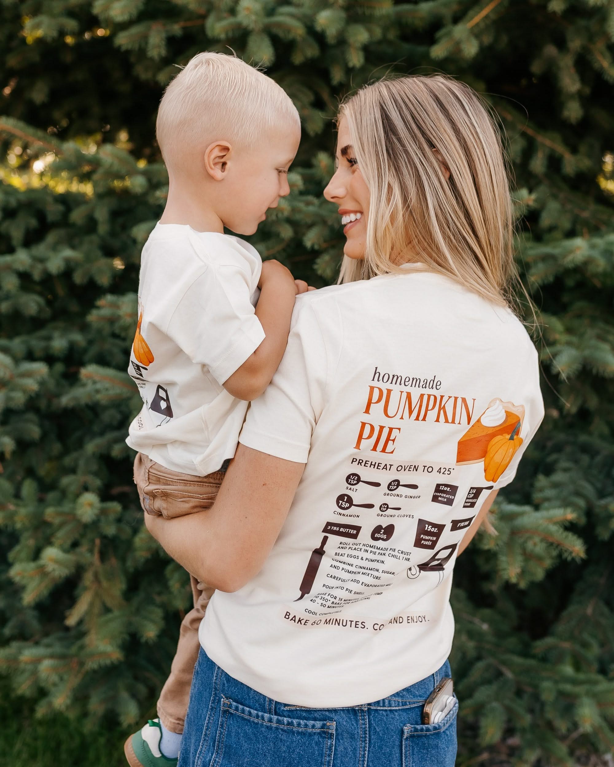 Homemade Pumpkin Pie - Set of 2 Ivory/Natural Tees Little Mama Shirt Shop
