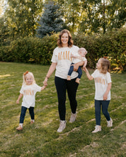 MAMA / Mama's Little Pumpkin - Tall Varsity - Ivory/Natural w/ Burnt Orange - Set of 2 Tees Little Mama Shirt Shop