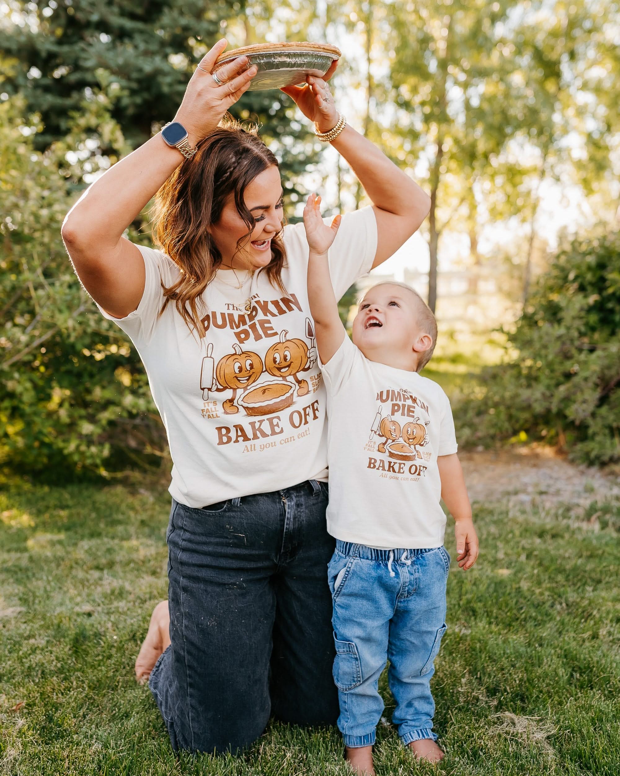 The Great Pumpkin Pie Bake-Off - Set of 2 Ivory/Natural Tees Little Mama Shirt Shop