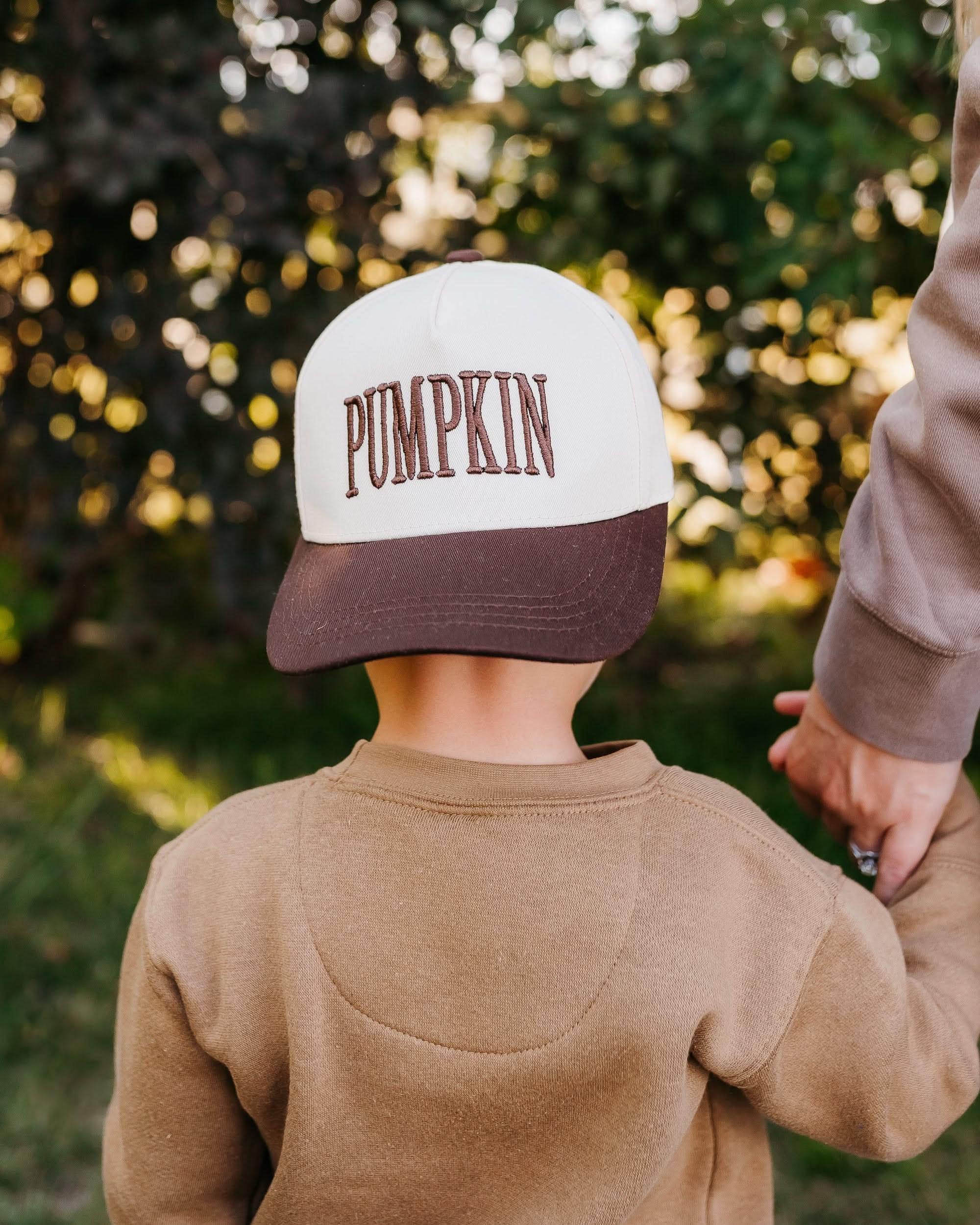 Puff Embroidered Trucker Hat - Youth Size - PUMPKIN Little Mama Shirt Shop