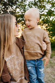 Harvest Brunch Club (f&bd) - Coyote Brown - Set of 2 ELEVATED Fleece Sweaters Little Mama Shirt Shop