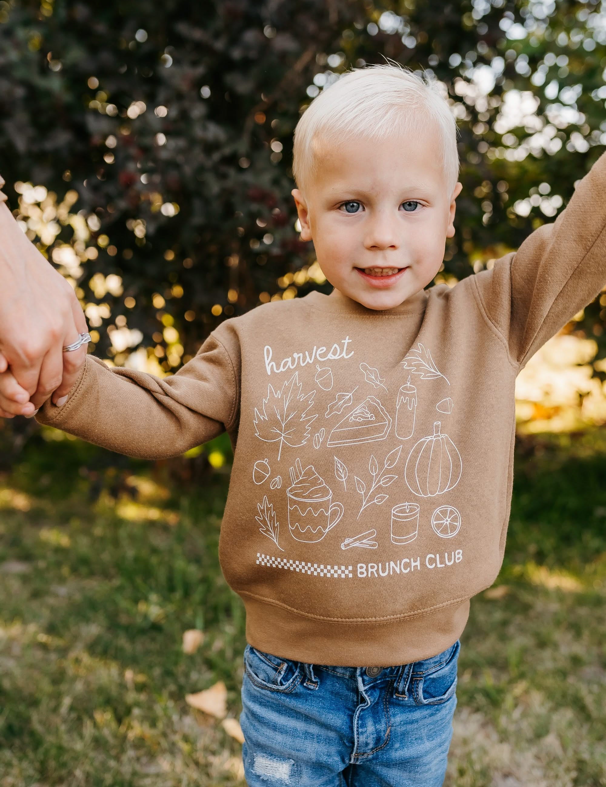 Harvest Brunch Club (f&bd) - Coyote Brown - Set of 2 ELEVATED Fleece Sweaters Little Mama Shirt Shop