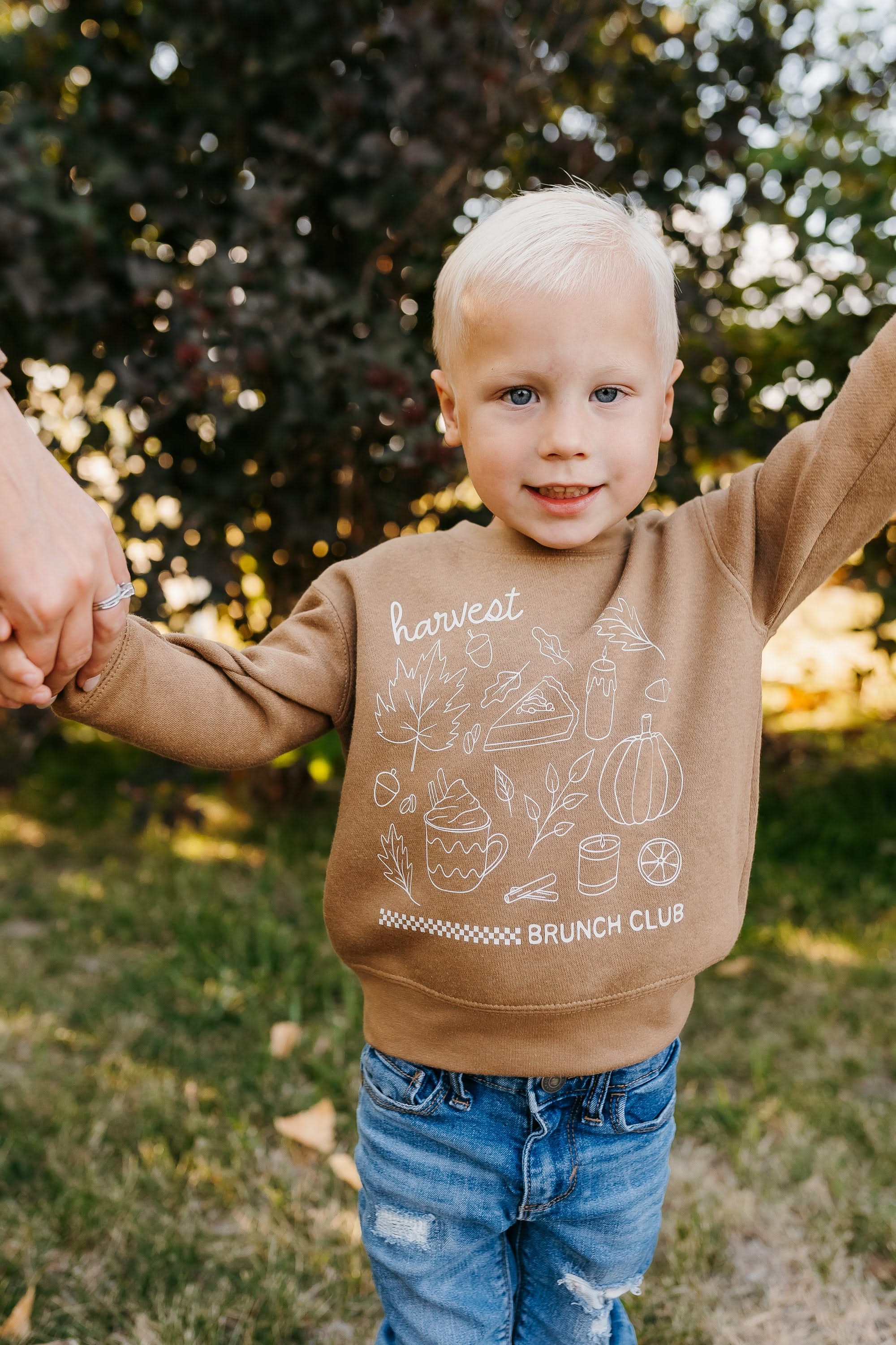 Harvest Brunch Club (f&bd) - Coyote Brown - Set of 2 ELEVATED Fleece Sweaters Little Mama Shirt Shop