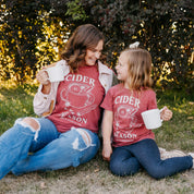 Cider Season / Mini Mug Club - Crimson w/ Cream - Set of 2 Comfort Colors Tees Little Mama Shirt Shop