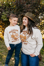 The Great Pumpkin Pie Bake-Off - Natural Heather - Set of 2 ELEVATED Fleece Sweaters Little Mama Shirt Shop