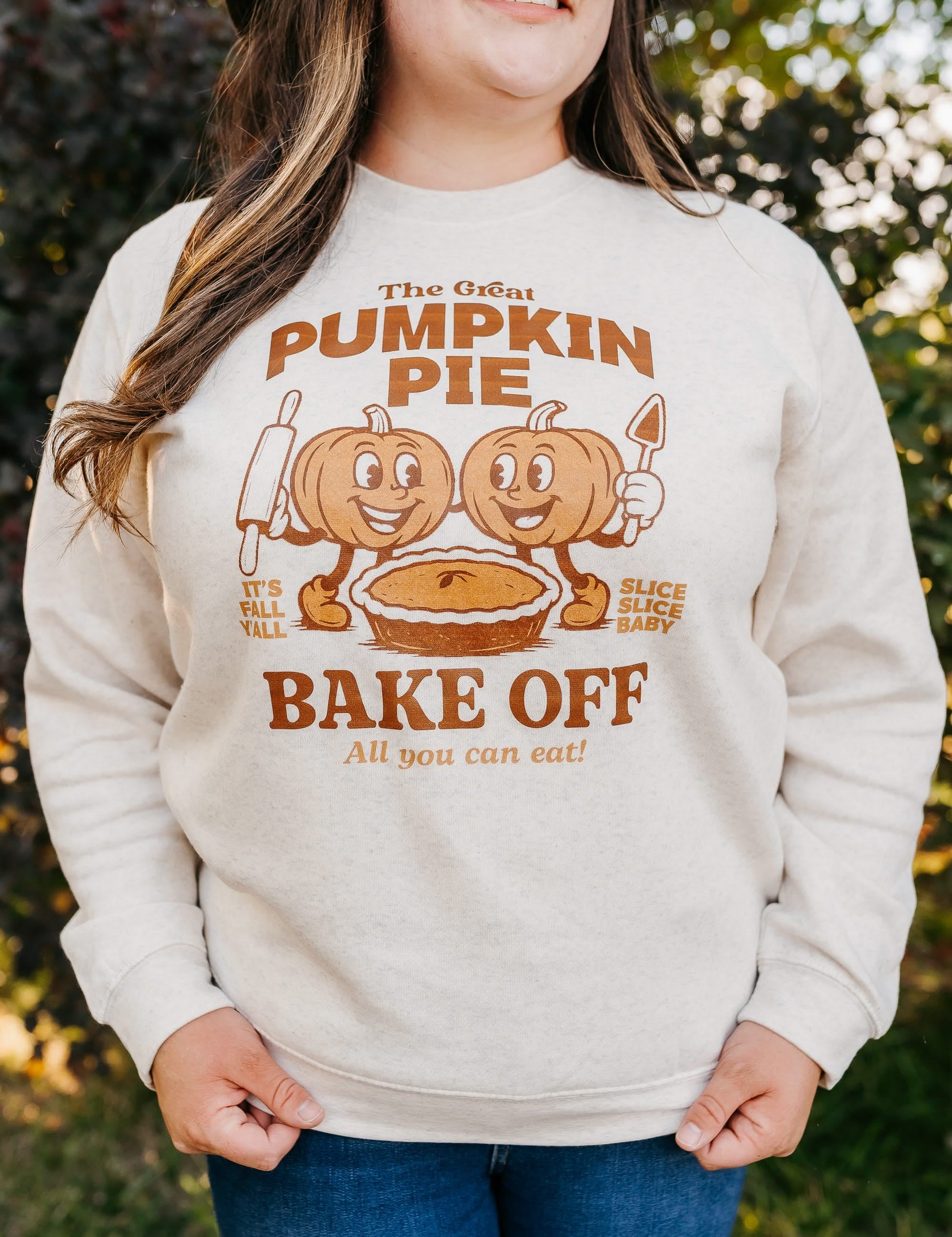 The Great Pumpkin Pie Bake-Off - Natural Heather - Set of 2 ELEVATED Fleece Sweaters Little Mama Shirt Shop