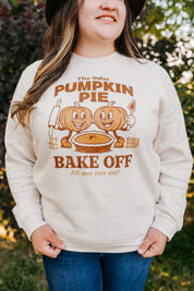 The Great Pumpkin Pie Bake-Off - Natural Heather - Set of 2 ELEVATED Fleece Sweaters Little Mama Shirt Shop