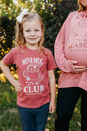 Mini Mug Club - Crimson w/ Cream - YOUTH Comfort Colors Tee Little Mama Shirt Shop