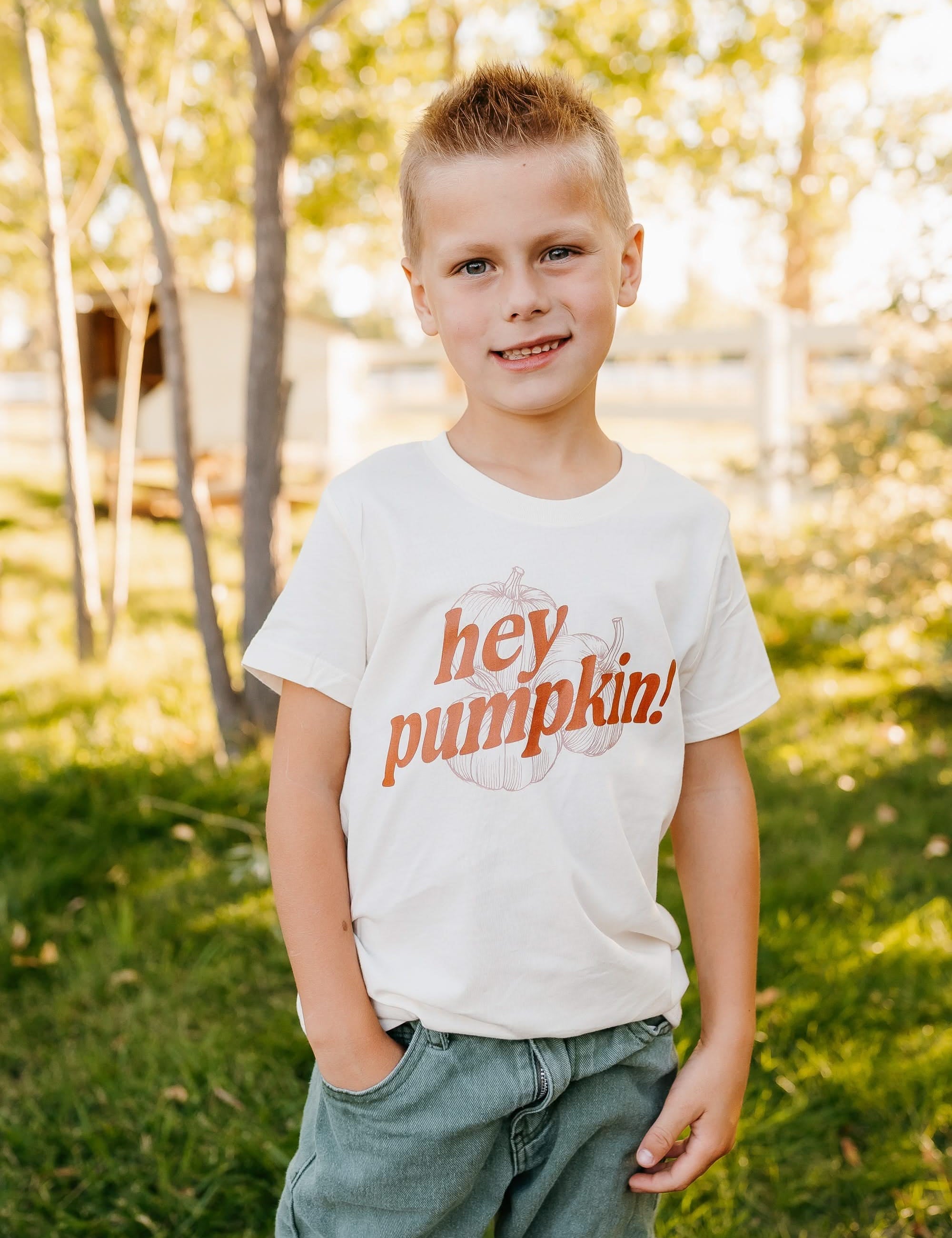 Hey Pumpkin! - Natural Child Tee Little Mama Shirt Shop