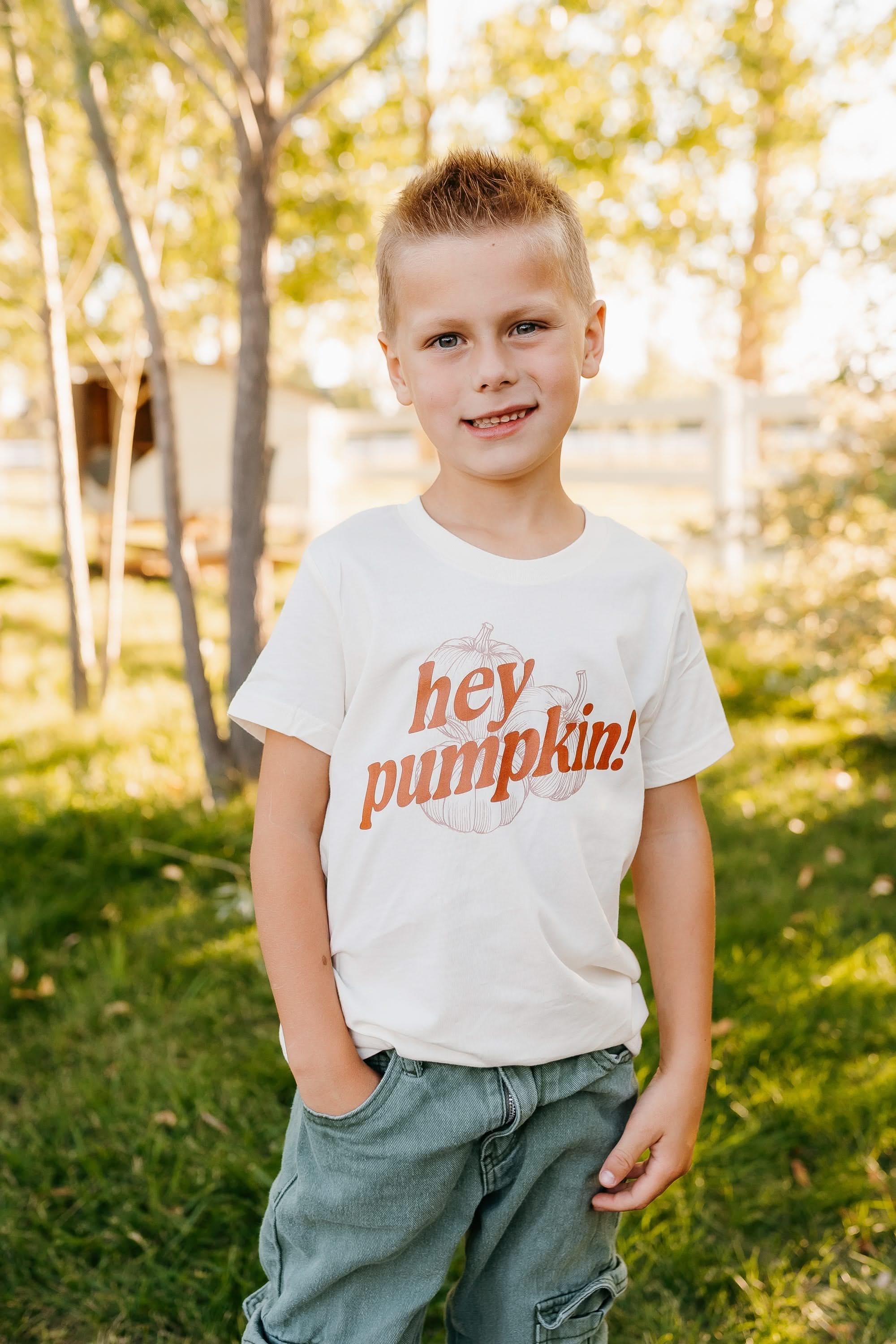 Hey Pumpkin! - Natural Child Tee Little Mama Shirt Shop