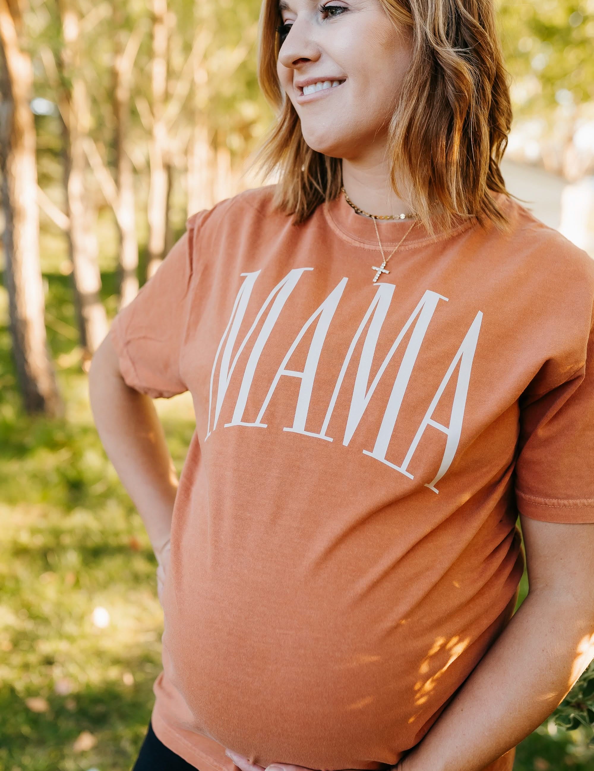 MAMA - Tall Varsity - Comfort Colors Tee Little Mama Shirt Shop