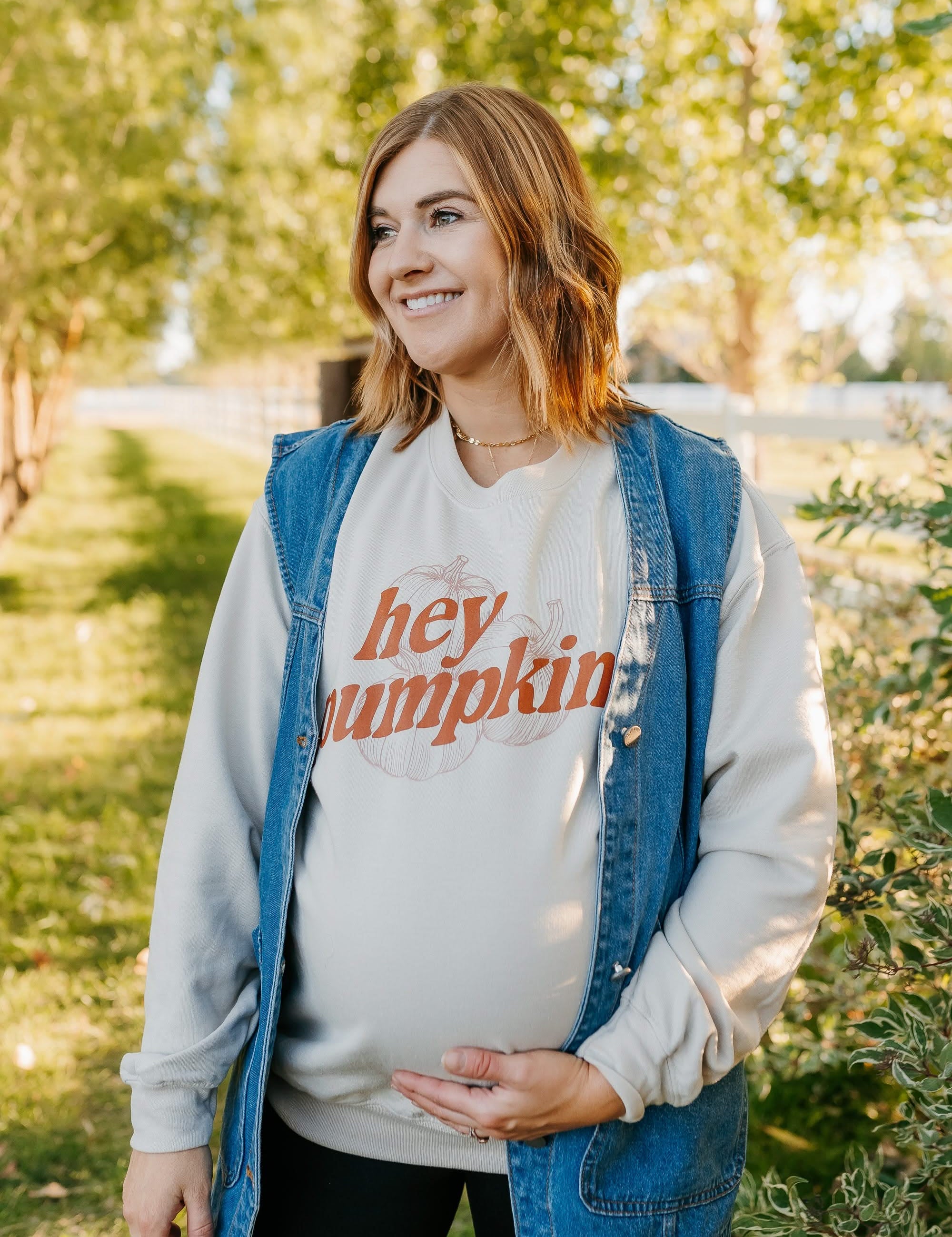 Hey Pumpkin! - Sand BASIC Fleece Little Mama Shirt Shop LLC