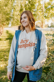 Hey Pumpkin! - Sand BASIC Fleece Little Mama Shirt Shop LLC