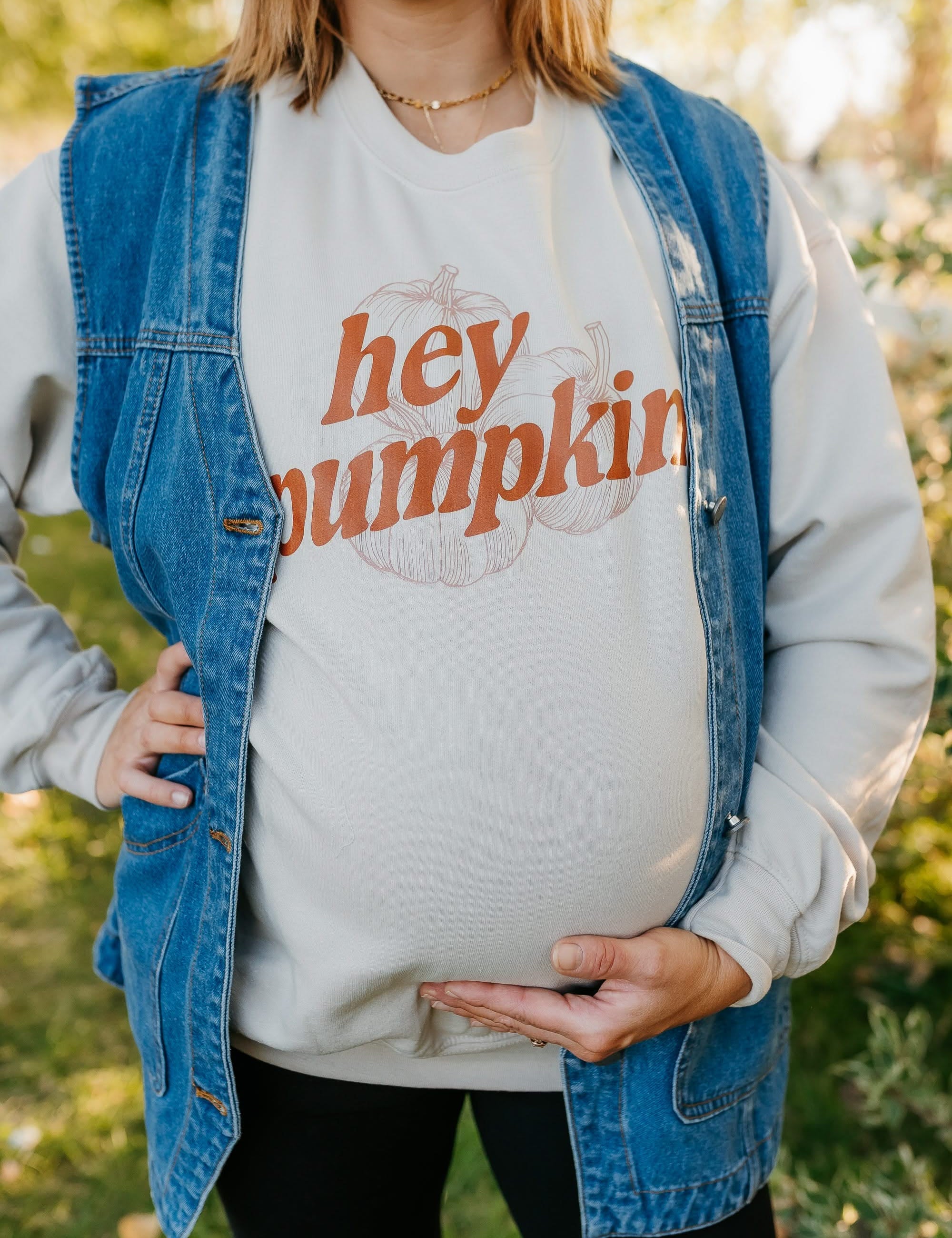Hey Pumpkin! - Sand BASIC Fleece Little Mama Shirt Shop LLC