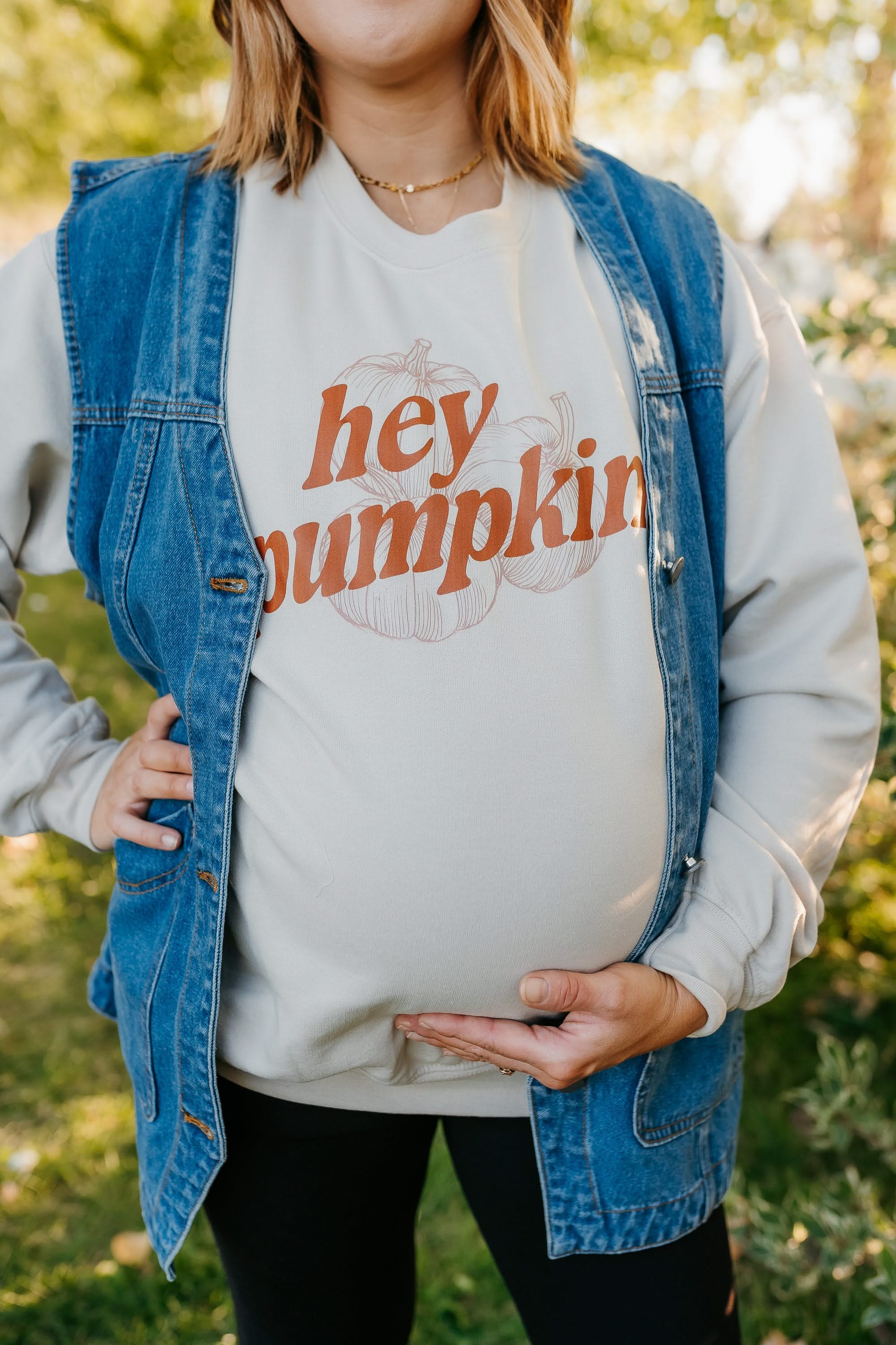 Hey Pumpkin! - Sand BASIC Fleece Little Mama Shirt Shop LLC