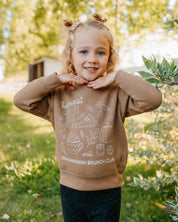 Harvest Brunch Club (f&bd) - Coyote Brown Child Sweater Little Mama Shirt Shop