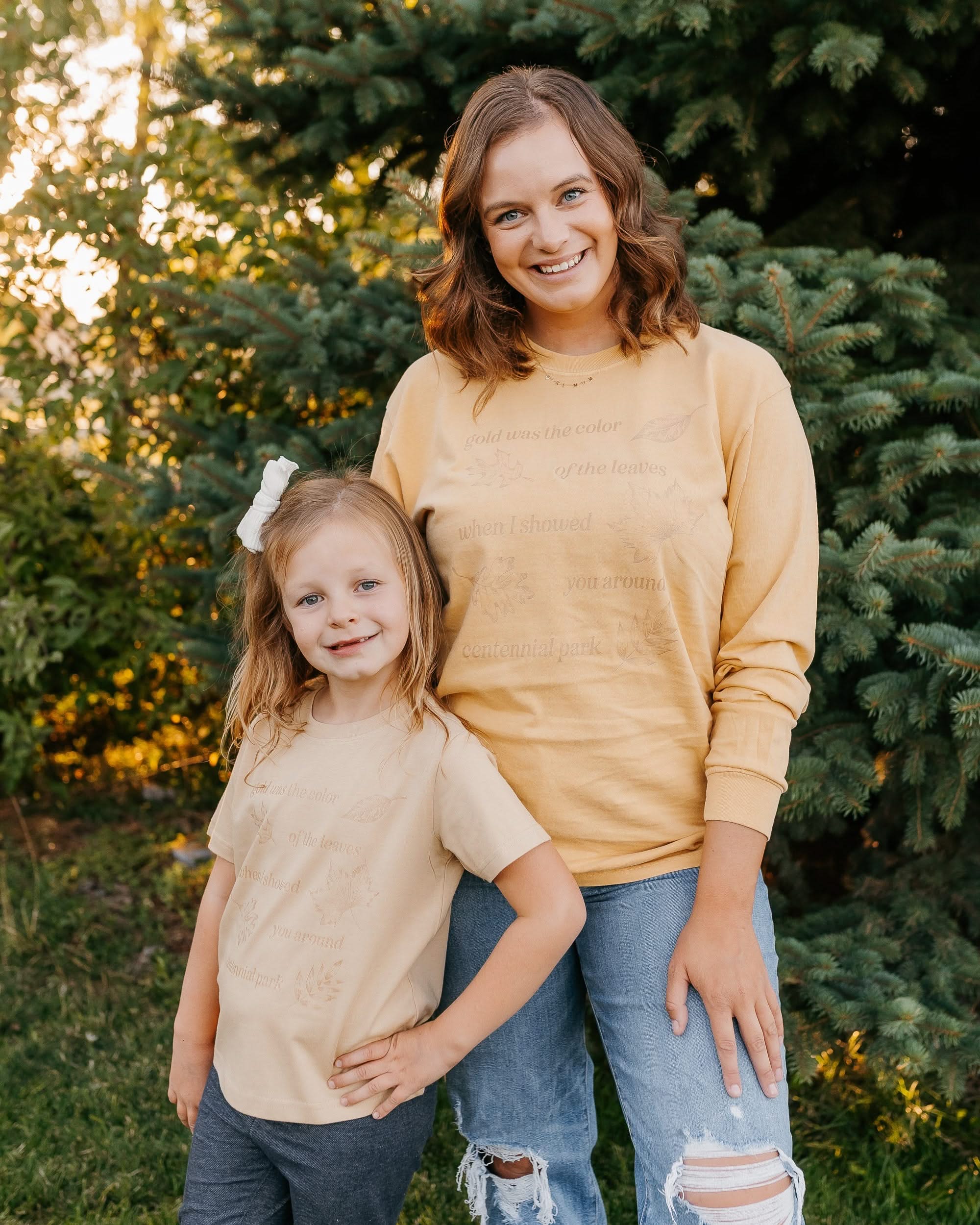 Gold Leaves Centennial Park - Child Tee Little Mama Shirt Shop