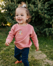 Embroidered Child Sweater - Fall Teddy Bear (center) Little Mama Shirt Shop