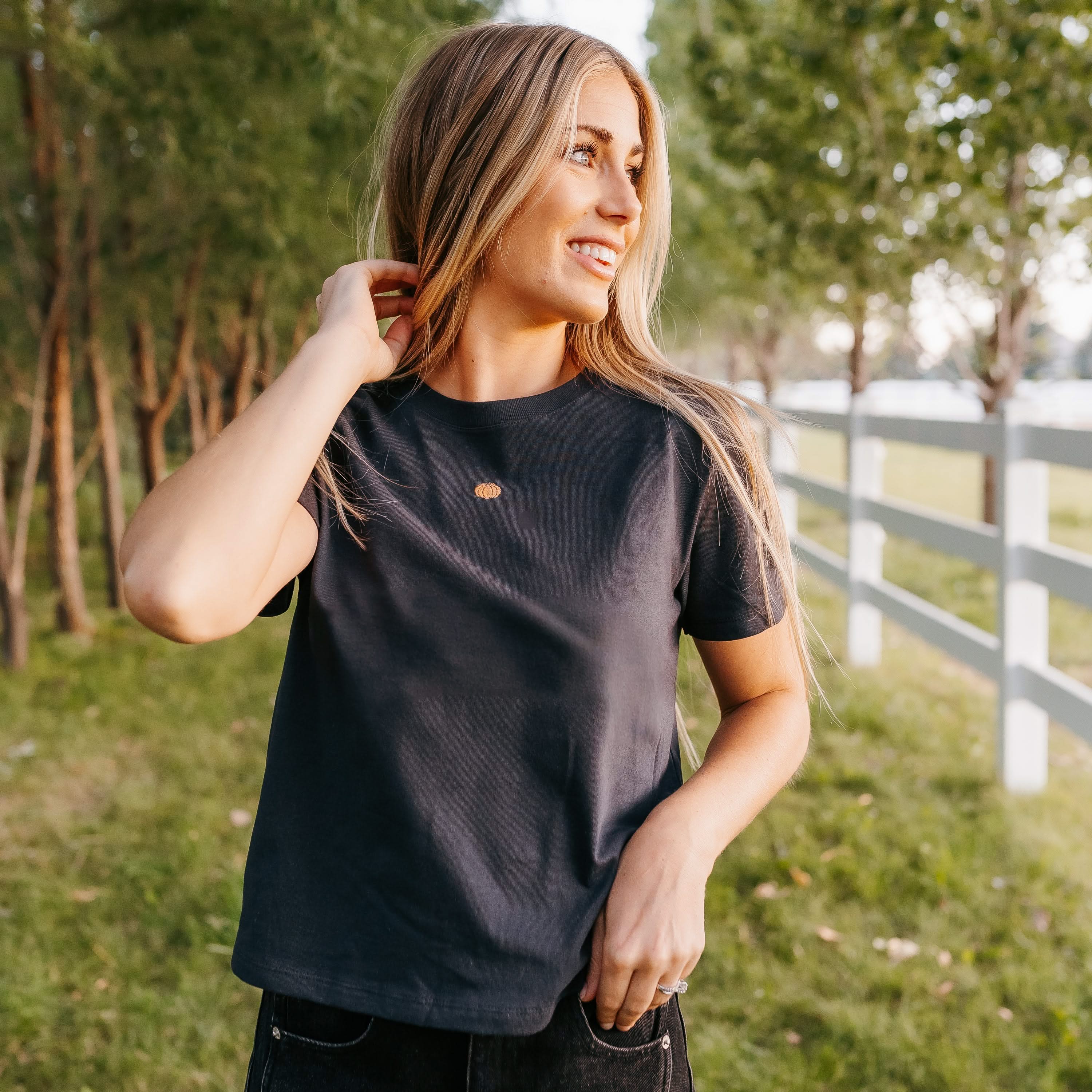 Fall Mini Symbols - Embroidered Women's Everyday Tee Little Mama Shirt Shop