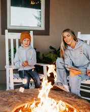 S'mores Squad/The Perfect S'more (pf&b) - Set of 2 Gray BASIC Fleece HOODIES Little Mama Shirt Shop