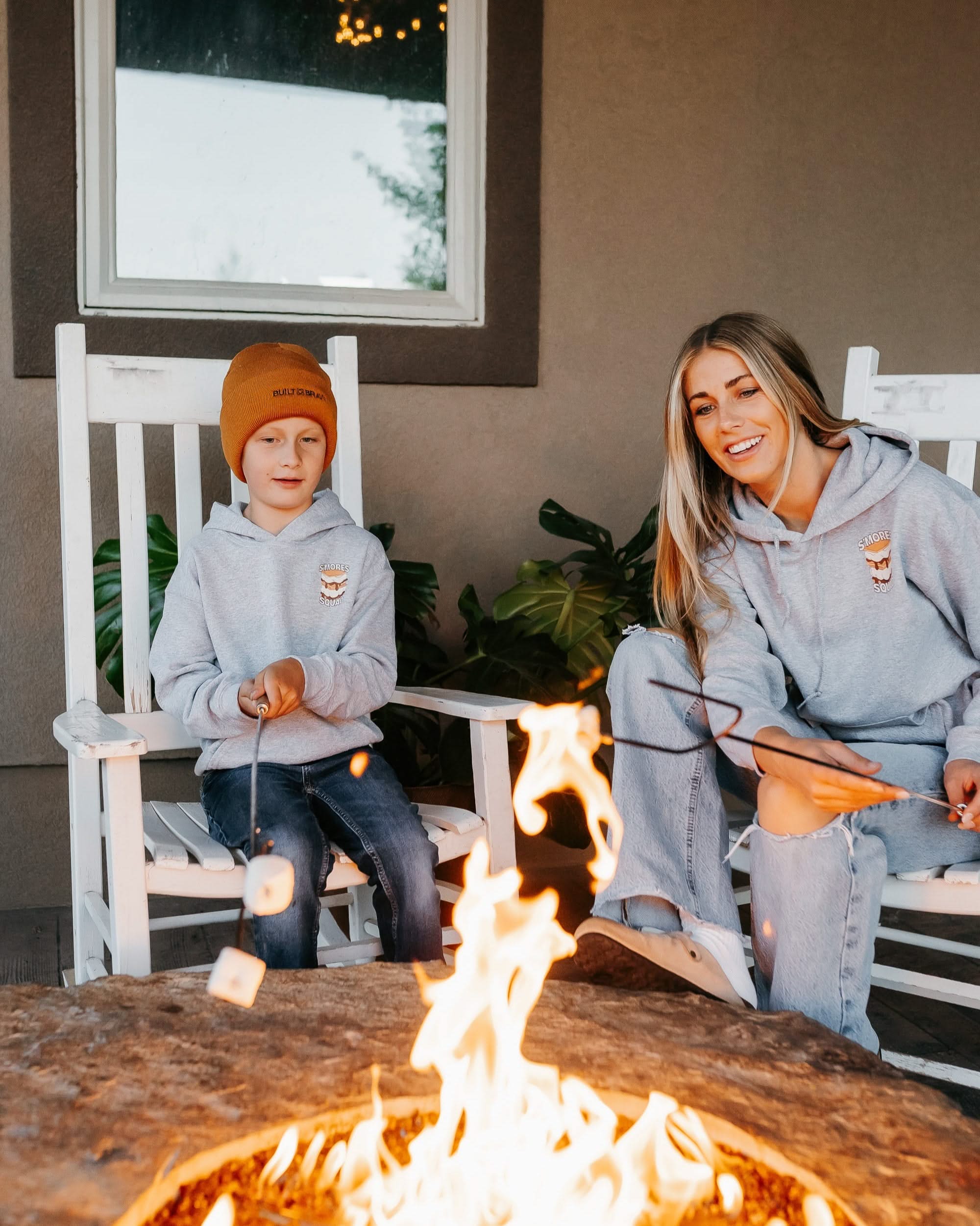 S'mores Squad/The Perfect S'more (pf&b) - Set of 2 Gray BASIC Fleece HOODIES Little Mama Shirt Shop
