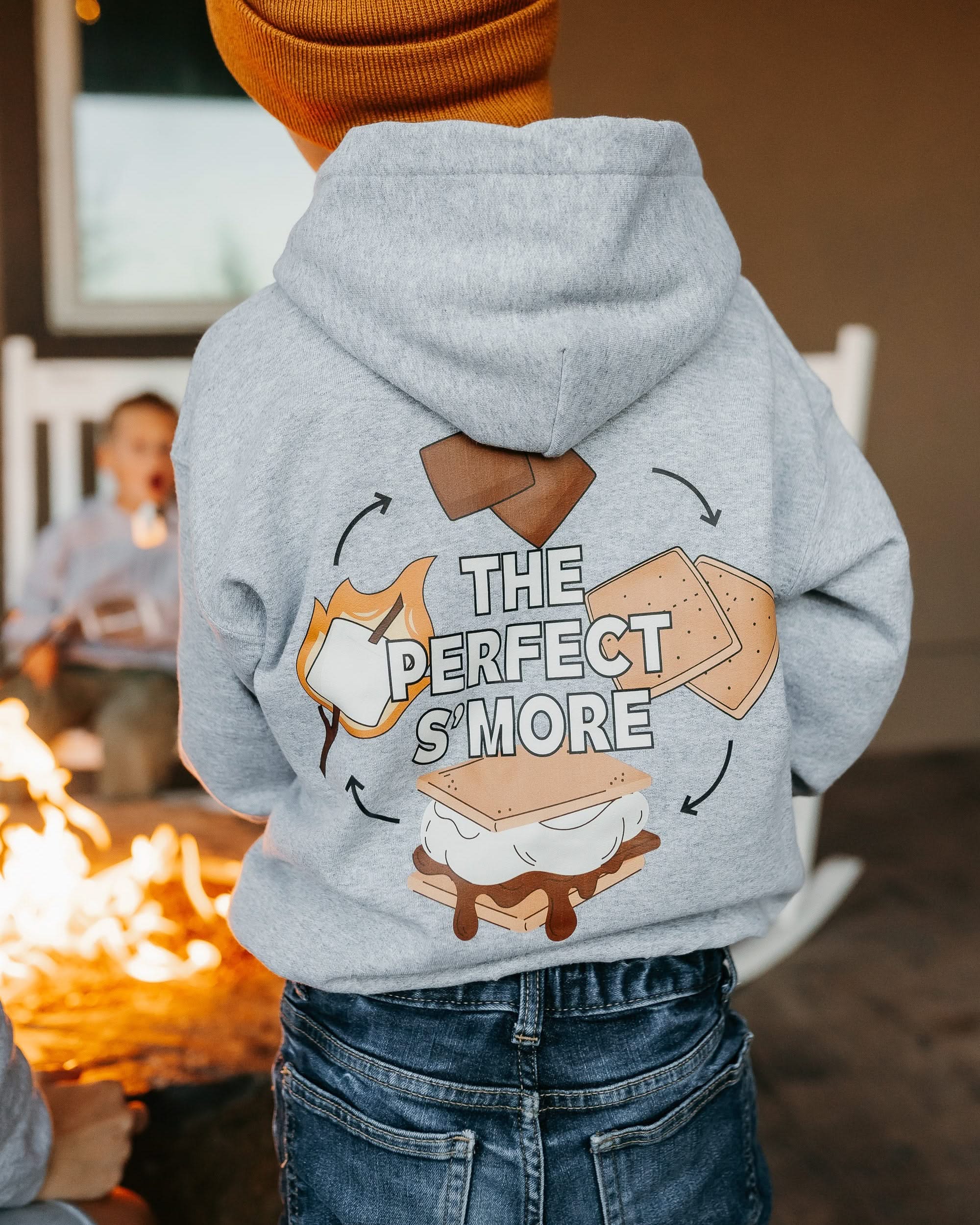 S'mores Squad/The Perfect S'more (pf&b) - Set of 2 Gray BASIC Fleece HOODIES Little Mama Shirt Shop