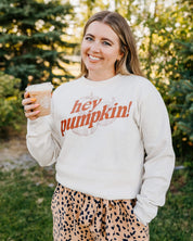 Hey Pumpkin! - Natural Heather ELEVATED Fleece Little Mama Shirt Shop LLC