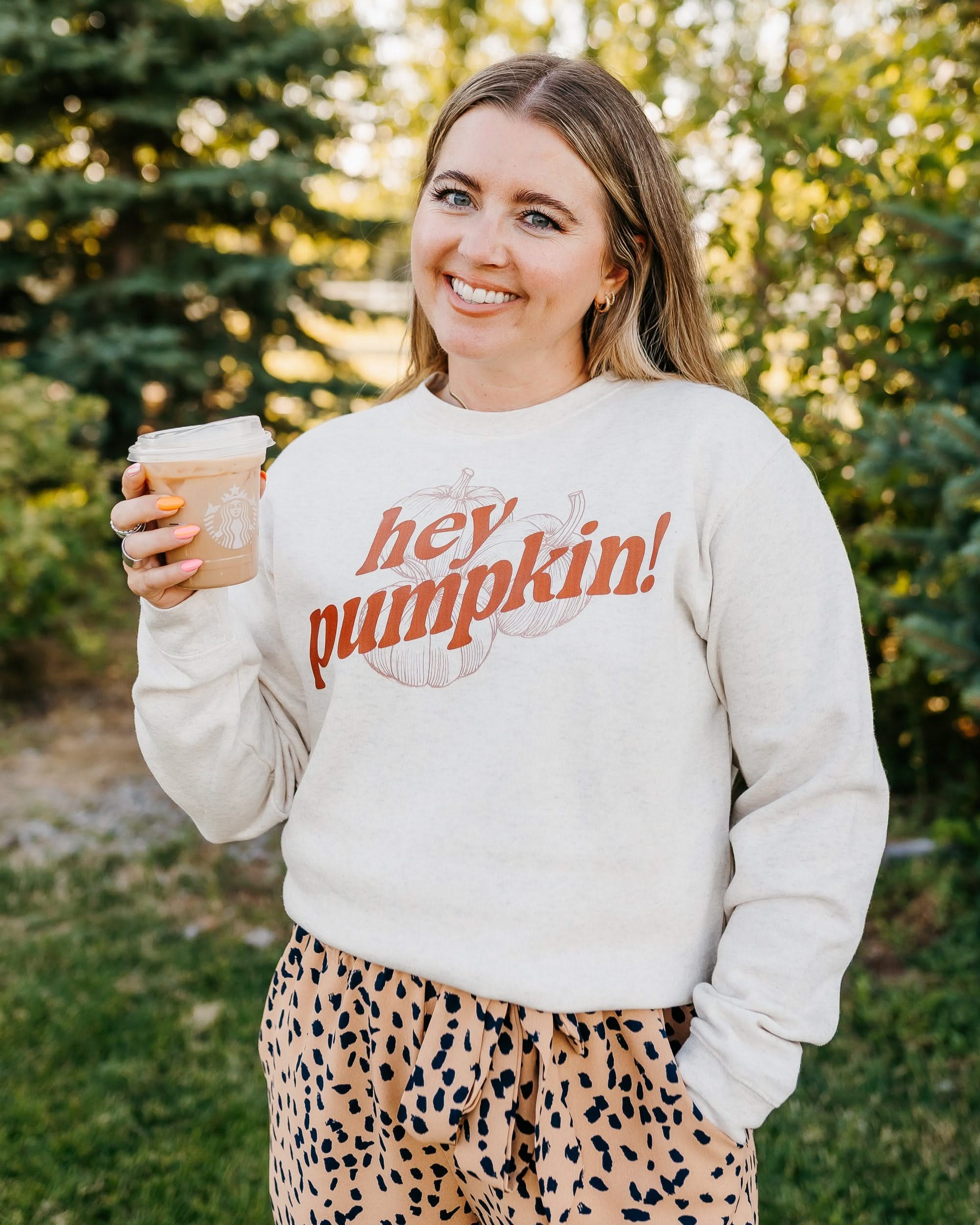 Hey Pumpkin! - Natural Heather ELEVATED Fleece Little Mama Shirt Shop LLC