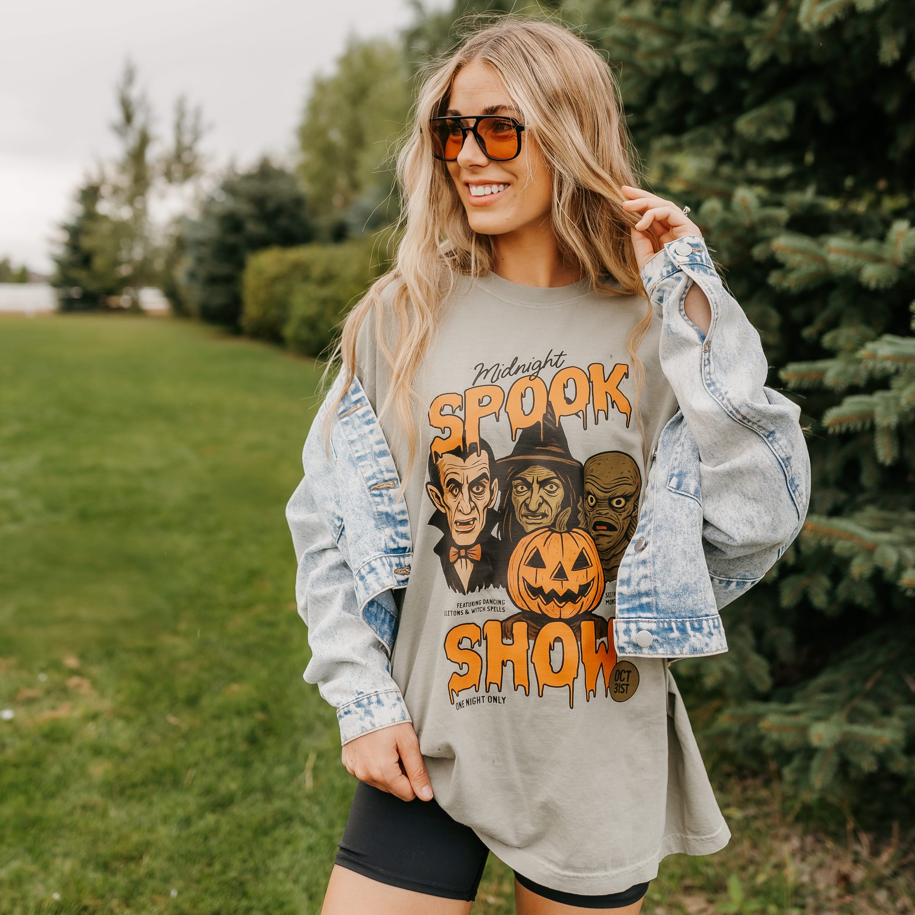 Midnight Spook Show - Comfort Colors Tee Little Mama Shirt Shop