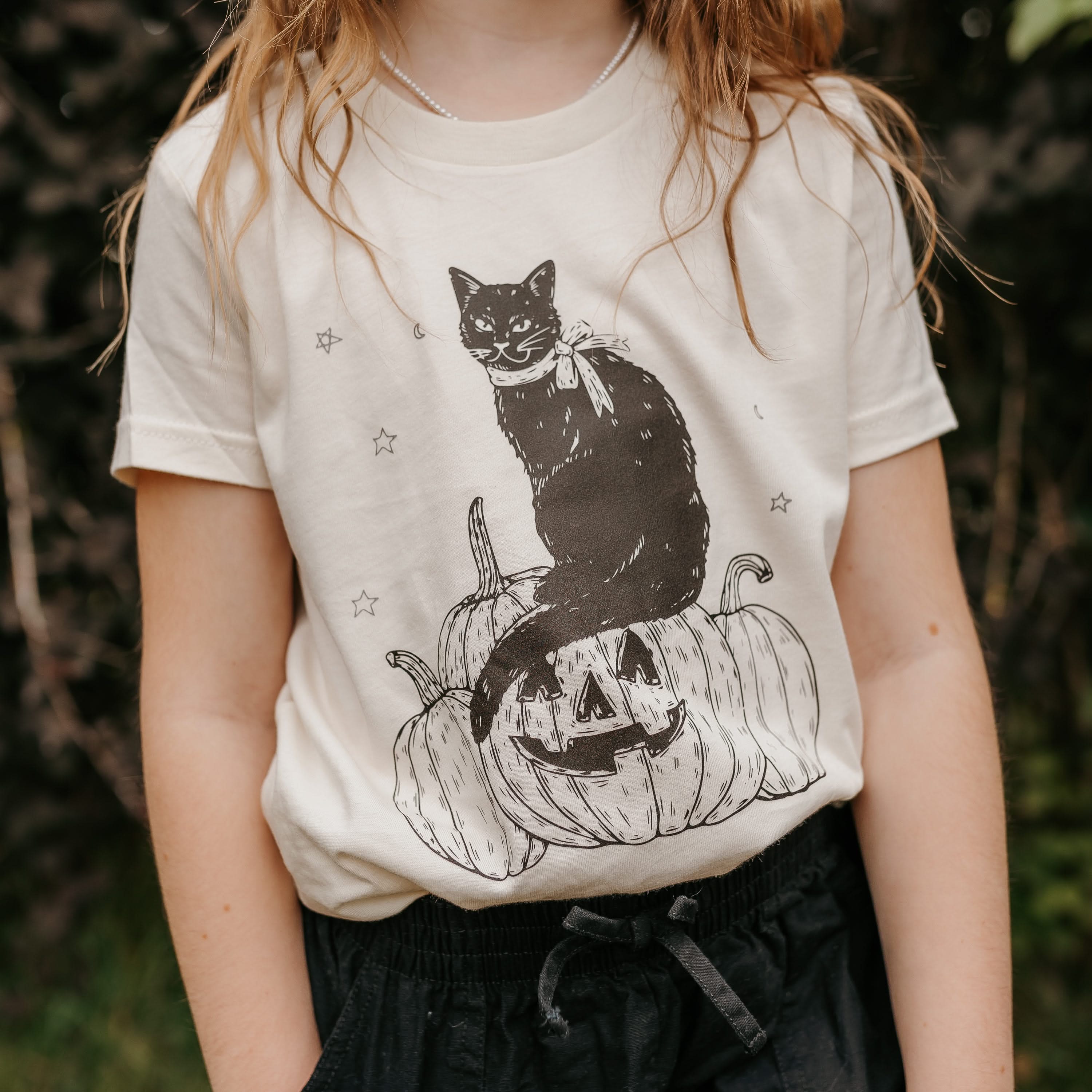 Black Cat on the Prowl - Comfort Colors Tee Little Mama Shirt Shop